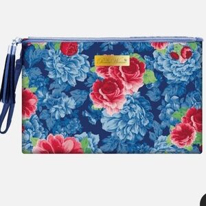 Pioneer Woman Blue Floral Cosmetic Bag